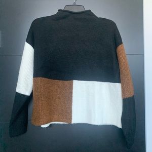 Vici Collection color block mock neck sweater
